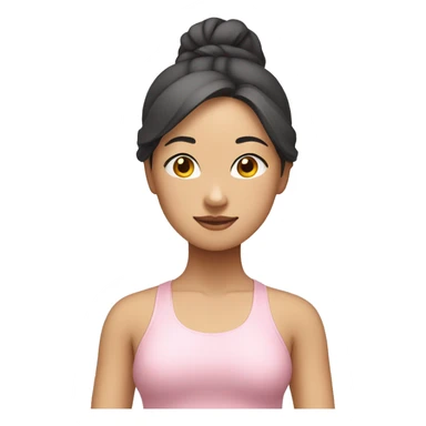 asian yoga girl light pink clothes  sticker