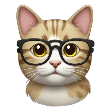 Cat with glasses and computer  sticker