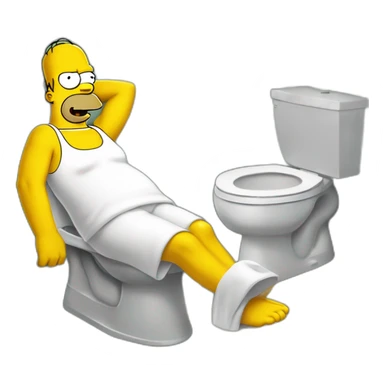 Homer Simpson au toilette  sticker