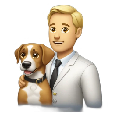 Monsieur avec un chien sticker