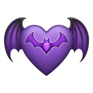 Dark purple heart with bat wings sticker