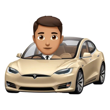 Elon musk in a tesla car sticker