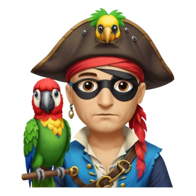 pirate and parrot sticker