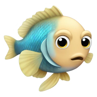 fish with blonde hair sticker