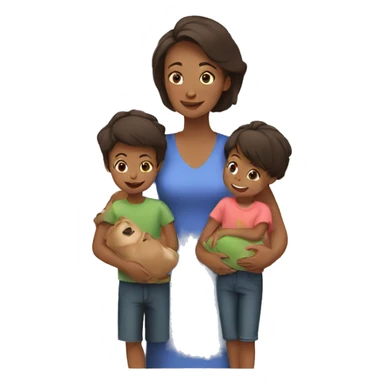 Mother with children  sticker