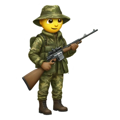 Hunter wearing camouflage  sticker