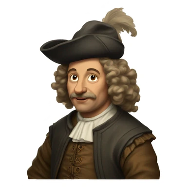 17th century dutch man sticker