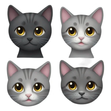 grey british cat cute with a girl with dark hair and a boy with dark hair who love eachother sticker