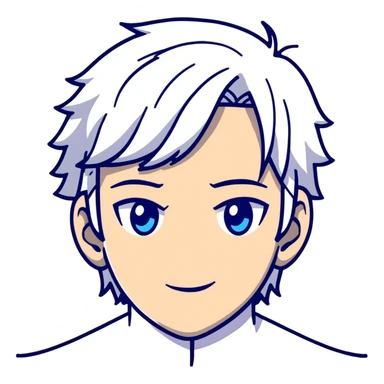 Satoru Gojo anime character with white hair and blue eyes sticker