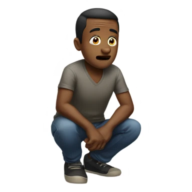 man on knees in disbelief  sticker