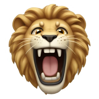 lion roars wriggling his head sticker