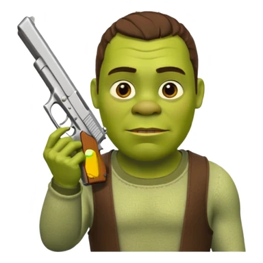 Shrek holding a Glock 19 sticker