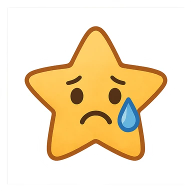 emo object, sad star with teardrop sticker