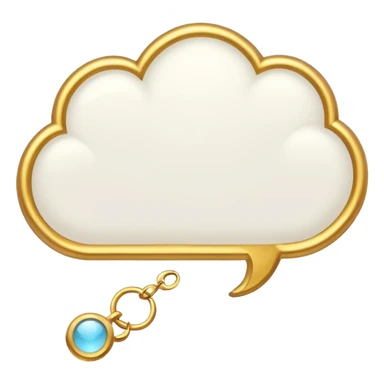 A white thought bubble with golden details and accents sticker