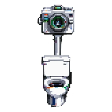 skibidi toilet character, toilet with camera head sticker