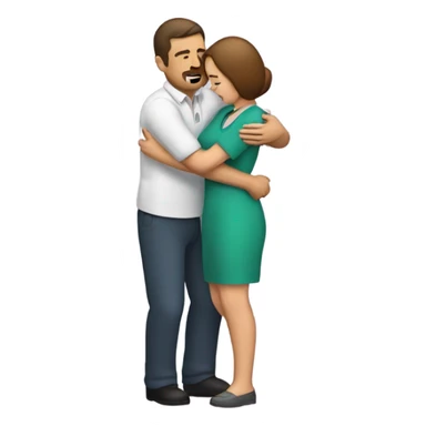 Man performing Heimlich maneuver on a woman sticker