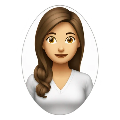 MUJER DE ROSTRO OVALADO, PELO CASTAÑO LARGO, OJOS MARRON OSCURO sticker