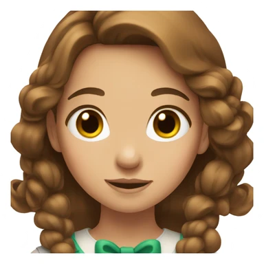 Girl with bow in her brown hair sticker