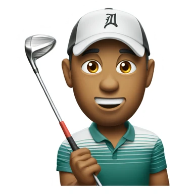 Tiger woods with broken golf club sticker