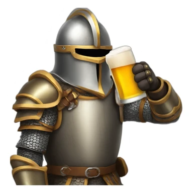 drinking beer knight sticker