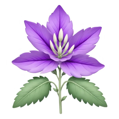 clary sage flower emoticon, cheerful and friendly sticker