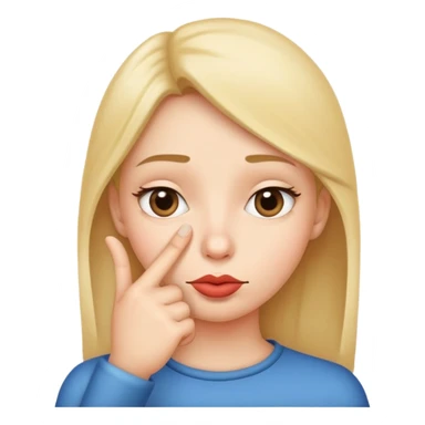 sneaky face with finger over lips sticker