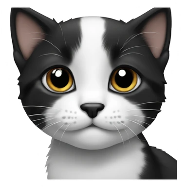 black and white kitten  sticker
