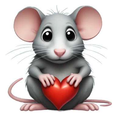 Rat with a broken heart sticker