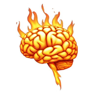 A brain on fire  sticker