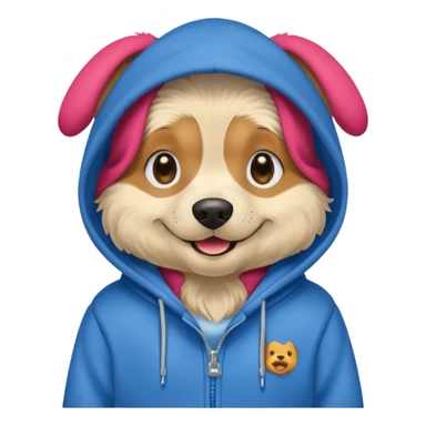 Dog wearing hoodie sticker