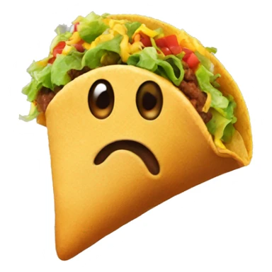 Poop emoji flying eating a taco sticker