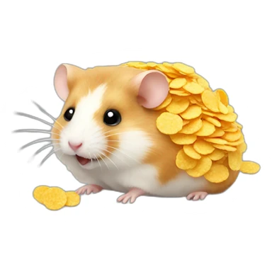 Hamster eating cornflakes sticker