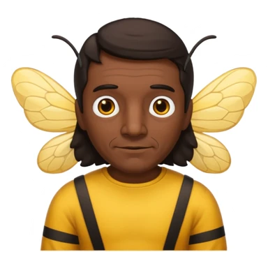 cabeza de señor mexicano, viejo, agregale un cuerpo de abeja, el pelo del señor hazlo oscuro,haz que el cuerpo sea de abeja y la acabeza del señor sticker