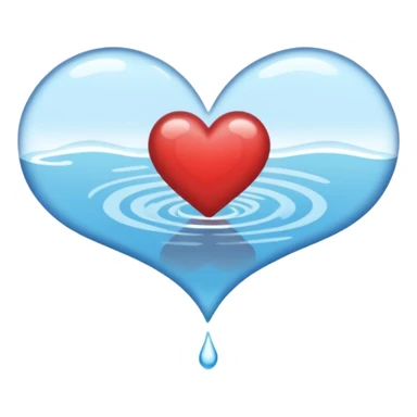 Puddle in the shape of a heart sticker