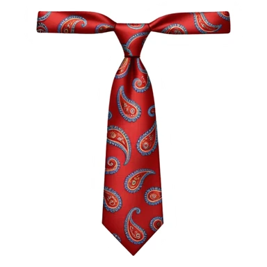 Tie, red, paisley pattern rolled sticker