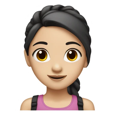 girl with brown eyes and pale skin has black hair in a ponytail sticker