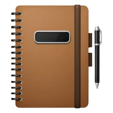 Realistic notebook open with neutral color sticker