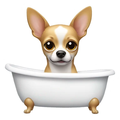 A Chihuahua in a bathtub sticker