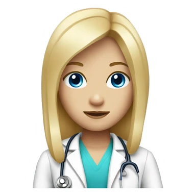 Doctor with long blonde hair and bangs blue eyes sticker