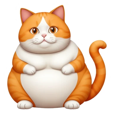 Fat cat sitting with round belly sticker