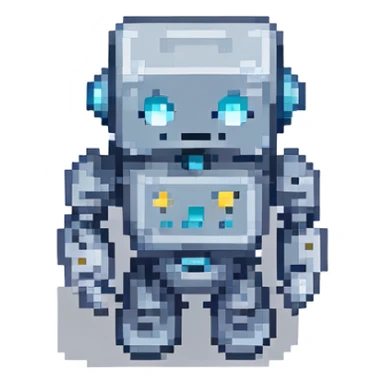 A gray-blue robot cube sticker for IT CUBE Computer Center, inspired by the attached logo sticker
