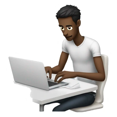 skinny guy playing video games on computer with a tissue on the table sticker