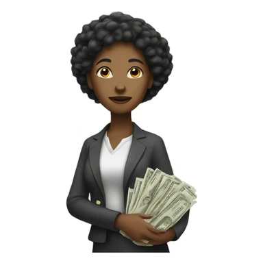 black woman with money sticker