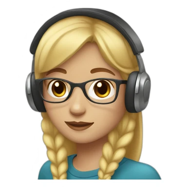 girl with blondie hair wearing red beanie goggles and headphone sticker