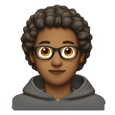 Brown man with sweatshirt sticker
