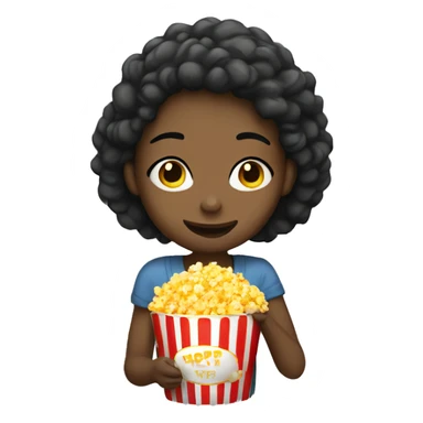 Girl eating popcorn  sticker