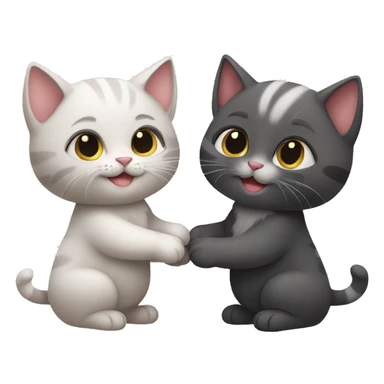 Two kittens holding hands sticker