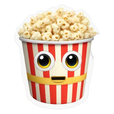 Cute mini popcorn bucket with big eyes plushie sticker