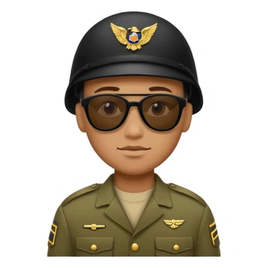 soldier wtih black sunglasses  sticker