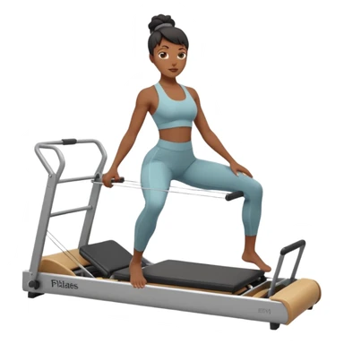 black woman with medium skin tone on pilates reformer sticker